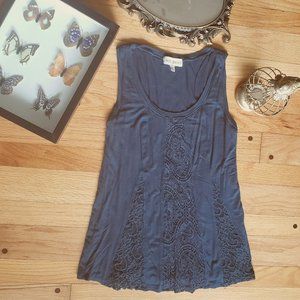 Knox Rose Navy Lace Tank Top